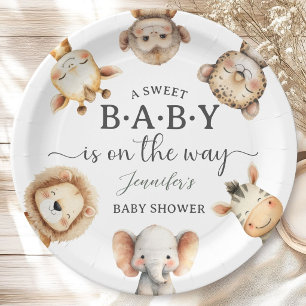 Safari Dieren Baby Shower Geslacht Neutraal Jungle Papieren Bordje