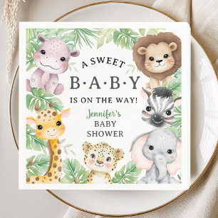 Safari Dieren Baby Shower Geslacht Neutraal Jungle Servet