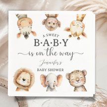 Safari Dieren Baby Shower Geslacht Neutraal Jungle