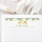 Safari Dieren Baby shower Gold adreslabel Etiket (Insitu)