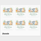 Safari Dieren Baby shower Groene Boekplaat Labels
