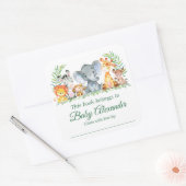 Safari Dieren Baby shower Groene Boekplaat Labels (Envelop)