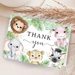 Safari Dieren Baby Shower Jungle Vouwkaart Bedankt