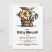 Safari Dieren Baby Shower Kaart (Voorkant)