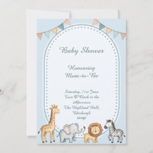 Safari Dieren Baby Shower Kaart