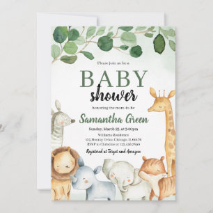 Safari Dieren Baby Shower Kaart