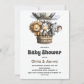 Safari Dieren Baby Shower Kaart (Voorkant)
