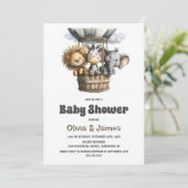 Safari Dieren Baby Shower Kaart (Staand voorkant)