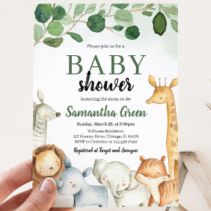 Safari Dieren Baby Shower Kaart