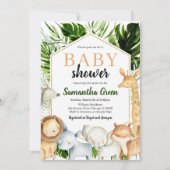 Safari Dieren Baby Shower Kaart (Voorkant)