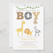 Safari-dieren Baby shower-Kaarten, dierdruk Kaart (Voorkant)