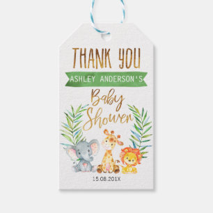 Safari Dieren Baby shower Labels Cadeaulabel