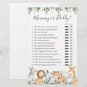 Safari Dieren Baby shower Mama of Daddy Game (Voorkant / Achterkant)