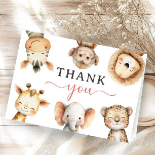 Safari Dieren Baby Shower Meisje Vouwde Bedankt