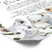 Safari Dieren Baby shower Mijn Water Broke teken Poster (Hoek)