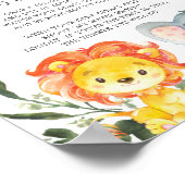 Safari Dieren Baby shower Mijn Water Broke teken Poster (Hoek)