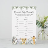 Safari Dieren Baby shower Noem de Baby Dieren (Staand voorkant)