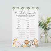 Safari Dieren Baby shower Noem de Baby Dieren (Staand voorkant)