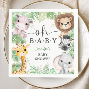 Safari Dieren Baby Shower Oh Baby Tropische Jungle Servet