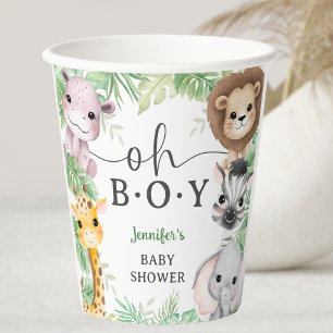 Safari Dieren Baby Shower Oh Jongen Jungle Papieren Bekers