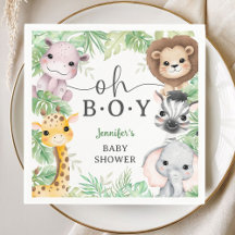 Safari Dieren Baby Shower Oh Jongen Tropisch Oerwo