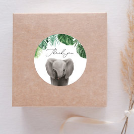 Safari Dieren Baby shower Olifant Ronde Sticker