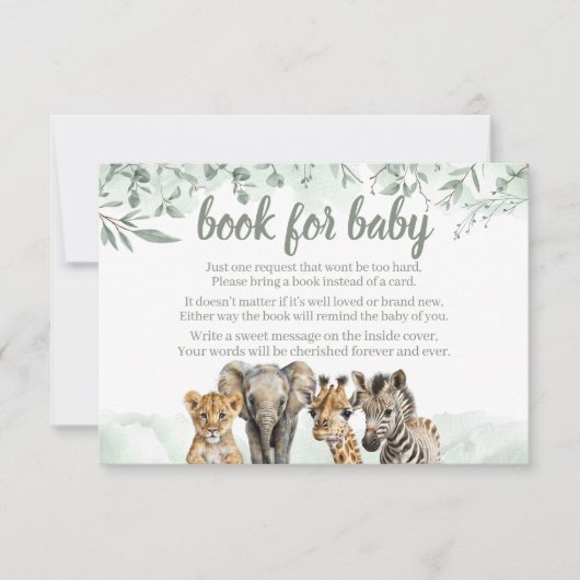 Safari-dieren baby shower-omsluitingskaarten RSVP kaartje (Voorkant)
