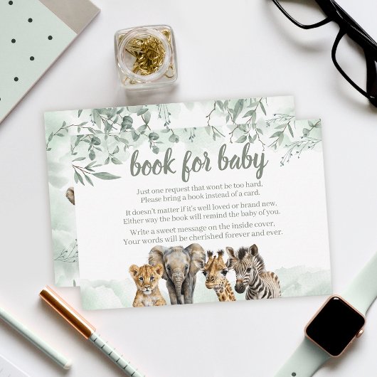 Safari-dieren baby shower-omsluitingskaarten RSVP kaartje