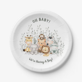 Safari Dieren Baby shower Papieren Borden Papieren Bordje