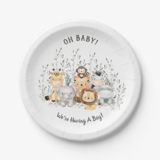 Safari Dieren Baby shower Papieren Borden Papieren Bordje