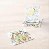 Safari Dieren Baby shower Party Kartonnen Onderzetters (Insitu)