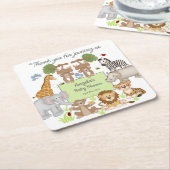Safari Dieren Baby shower Party Kartonnen Onderzetters (Schuin)
