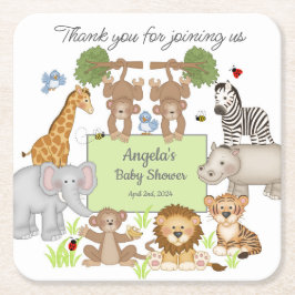 Safari Dieren Baby shower Party Kartonnen Onderzetters