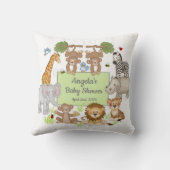 Safari Dieren Baby shower Party Kussen (Achterkant)