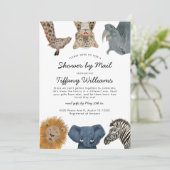 Safari Dieren Baby shower per post Kaart (Staand voorkant)