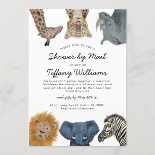 Safari Dieren Baby shower per post Kaart