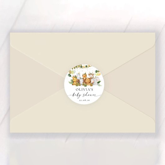 Safari Dieren Baby shower Sticker