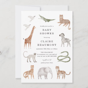 Safari Dieren Baby Shower Uitnodiging