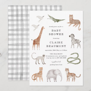 Safari Dieren Baby Shower Uitnodiging