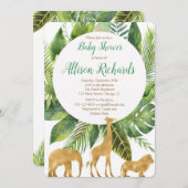 Safari dieren baby shower uitnodiging (Voorkant / Achterkant)