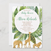 Safari dieren baby shower uitnodiging (Voorkant)