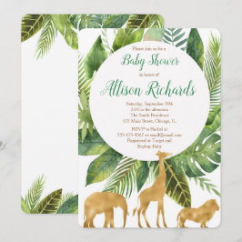 Safari dieren baby shower uitnodiging