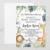 Safari Dieren Baby Shower Uitnodiging (Voorkant / Achterkant)