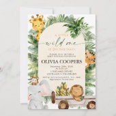 Safari Dieren Baby Shower Uitnodiging (Voorkant)