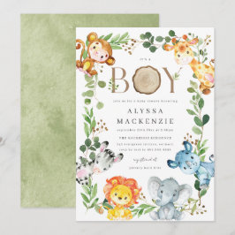 Safari Dieren Baby Shower Uitnodiging