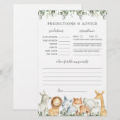 Safari Dieren Baby shower Voorspellingen en Advies (Voorkant / Achterkant)