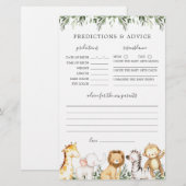 Safari Dieren Baby shower Voorspellingen en Advies (Voorkant / Achterkant)