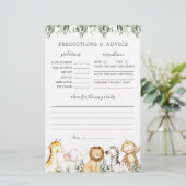 Safari Dieren Baby shower Voorspellingen en Advies (Staand voorkant)