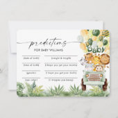 Safari Dieren Baby Shower Voorspellingen Kaart (Voorkant)