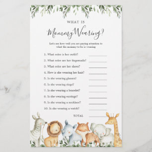 Safari Dieren Baby shower Wat draagt mama